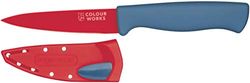 Colourworks Couteau D'Office avec Étui pour Aiguiser les Couteaux Edgekeeper, Acier Inoxydable, Cerise, 9.5 cm
