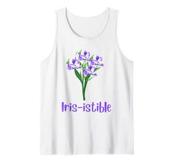 Divertente Iris fiore gioco di parole acquerello fiore bouquet blu fiore Canotta