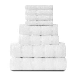 Lujo 100% algodón juego de toalla Bale Set egipcio cara mano bath baño color Blanco Nuevo