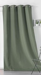 LINDER Vattenavvisande utomhusgardin - vävd och färgad i Frankrike - antioxidant pistolhålsfinish - khaki grön färg - mått 135 x 240 cm - 100% polyester - utomhuskanskollektion