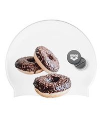Arena HD Bonnet de Bain Unisexe en Silicone pour Adulte 100% Silicone sans Plis Motif Donuts