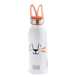 Aladdin Zoo Borraccia Termica Bambini 0.43L Leone Morbido Anello da Dita in Silicone – Mantiene il Freddo per 7 Ore - Coperchio a Tenuta Stagna - Borraccia Acciaio Senza BPA