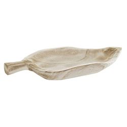 Centre de table DKD Home Decor Feuille Bois de Paulonia (47 x 23 x 7 cm)