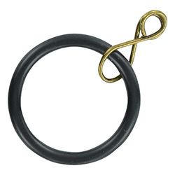 Merriway BH05385 (24 Pcs) Curtain Drapery Pole Rod Ring Loose Eye Black Metal Inner Dimension 25mm - Pack of 24 Pieces