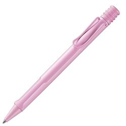 Lamy Safari - Bolígrafo moderno de plástico ASA resistente en color rosa ligero con mango ergonómico y clip de metal autoresorte, incluye mina grande M 16 M