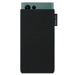 Adore June Classic Zwart Tasje compatibel met Galaxy S25 Ultra / S24 Ultra / S23 Ultra / S22 Ultra, Telefoonhoesje gemaakt van Duurzame Cordura Stof met Display Reinigingseffect