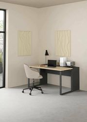 Dmora Oriane Desk, Multipurpose Writing Desk, Office Table for PC Holder, Worktop, 60 x 0 H 76 cm, Oak and Grey