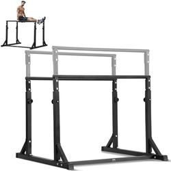 VEVOR Barre per Allenamento Fisico Stazione Altezza Regolabile, capacità di 800 Libre, Stazione per Allenamento Fitness, Stabilizzatore, Parallele per Push Up, Barre Parallele