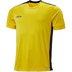 Mitre Charge Maillot de Football Mixte Adulte, Jaune/Noir, FR : L (Taille Fabricant : L)