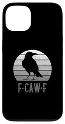 F-Caw-F Corvo nero uccello nero luna retrò vintage F-Caw-F Custodia per iPhone 13
