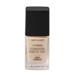 Wet n Wild, Photo Focus Foundation Dewy, Weightless Foundation with Nourishing and Long-wearing Formula, Buildable Coverage, Ideal for Normal to Dry Skin Type, Vegan, Soft Ivory