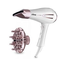 Ufesa SC8400 Asciugacapelli professionale, Motore AC, Tecnologia AirPro, Include Concentratore e Diffusore, 2 Velocità e 3 Temperature, 2200W