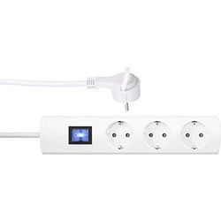 Kopp UNOversal 233302018 Extensão de 3 tomadas (1,4 m, com interruptor, conector plano angular, grande distância de lata, aparafusável, proteção tátil), cor branca