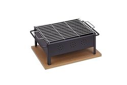 Sauvic 02906-Barbecue de table, avec grille inoxydable 18/8 30 x 25 cm.
