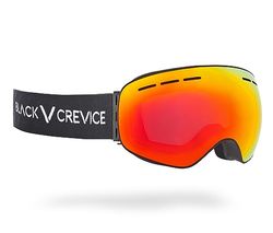 Black Crevice Gafas de esquí con Lentes esféricas, Unisex, Negro/Rojo, estándar