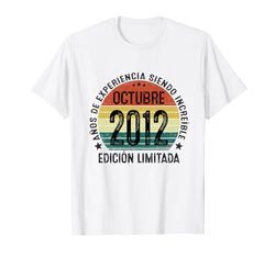 Fabricado En 2012 12 Años Cumpleaños Niño Octubre 2012 Camiseta