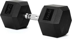 TREXO Hexagon halters 22,5 kg hex korte halters met duurzaam rubber gietijzer voor krachttraining met ergonomische verchroomde handgreep, gewichten, training thuis, halters voor mannen en vrouwen