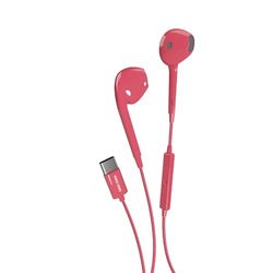 Music Hero auricolari a filo USB-C, cuffiette USB-C, comandi integrati, microfono, semi in-ear, rosa