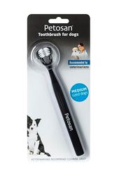 Petosan Double-Headed Toothbrush for Medium Dogs - Effective Dental Care, Reduces Plaque and Tartar, Veterinarian Approved (7-15kg)