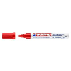 edding 4040-02 - Caja de 10 marcadores de tinta opaca mate, trazo 1-2 mm, color rojo