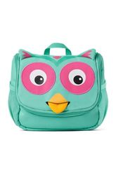 Affenzahn Bolsa de Aseo para niños de 1 a 5 años en la guardería como Neceser para niñas y niños Búho - Turquesa
