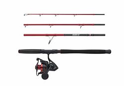 PENN Fierce IV Travel Boat Combo, Cannes Assorties et Combinaison de Rouleaux pour la pêche en Bateau et en Eau salée – 4+1 roulements à Billes en Acier Inoxydable et Nu Solide mais Sensible
