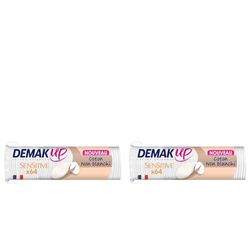 Demak'Up Sensitive Disques Cotons à Démaquiller - Visage et Yeux - 100% Fibres de Coton Naturelles - 64 Cotons (Lot de 2)