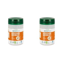 Biosens - Gélule végétale Puissance sexuelle - Maca et Gingembre - Certifié Bio AB Vegan - Fabriqué en France - Actifs 100% Végétaux - Programme de 20 jours - 40 gélules (Lot de 2)