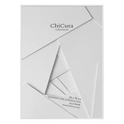 ChiCura Cadre Alu | 50 x 70 cm | Alu | Blanche | Cadre en verre | Cadre Moderne | Cadre Photo