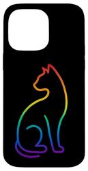 Rainbow Cat LGBTQIA+Pride Mese Regalo per gli amanti dei felini Custodia per iPhone 14 Pro Max