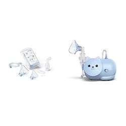 OMRON Nami Cat YearPack/Kit de remplacement pour inhalateur/Ensemble de nébuliseur/Ensemble d'accessoires + OMRON Nami Cat nébulisateur,inhalateur à compresseur spécialement développé pour les enfants