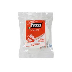 Fixo Color | Cinta Adhesiva Colores | Blanco Opaco | 19mmx33mm | Fácil de Cortar con Manos | Acabado Brillo | Perfecta para Manualidades Escolares, Decoraciones o Regalos