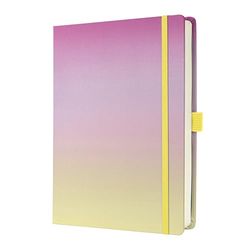 SIGEL JB101 Jolie Notebook, Gradient Ice-Cream, Dotted (dot Grid), 120 GSM, 17 x 22 cm, hardcover, 200 Pages, Pink, Yellow