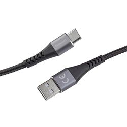 Intenso A315C USB-A till USB-C-kabel, 60 W snabbladdning, 1,5 m, för iPhone, Samsung Galaxy, Macbook, bärbar dator, iPad, svart