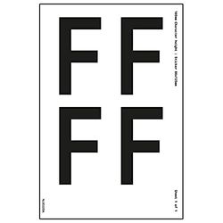 V Safety One Letter Sheet - F - 9 mm Character Height - 300 x 200 mm - Self Adhesive Vinyl