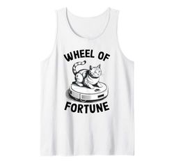 Wheel of Fortune Robot Vacuum Cleaner Funny Cat Tank Top