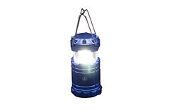 Lanterne de camping bleue à LED avec ouverture verticale + piles AAA.