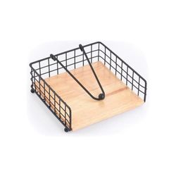 MSV 110608 Coffee Cup Napkins Holder for Table Dining Living Room Home Decoration Black Matte Bamboo, Alloy Steel