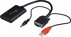 PremiumCord Elektronische HDMI-converter naar VGA + audio-interface, FULL HD 1080p, jackstekker 3,5 mm