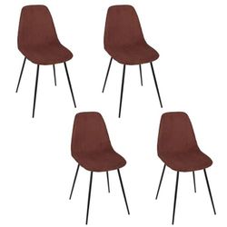 HOME DECO FACTORY, HD0287, Juego Cotele Scott Terracotta, Softness, Muebles, Silla de Mesa, 54x85x45 cm, Altura Asiento 48 cm, Terracota, Acero aleado, Lot de 4 Chaises, 4 Unidades