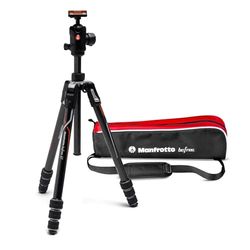 Manfrotto MKBFRTC4GTA-BH - Tripé de viagem Befree GT, Twist Lock com rótula de bola e bolsa para câmaras sem espelho Sony, DSLR, CSC com fibra de carbono leve, carga máxima de 12 kg
