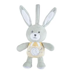 Chicco Conejito Stardust, Osito de Peluche, Juguete para Sillita o Cuna, Tejido Suave, con Luz Suave y Música Clásica, Práctica Correa, Lavable a Máquina, Juguete Suave para Recién Nacido 0 Meses