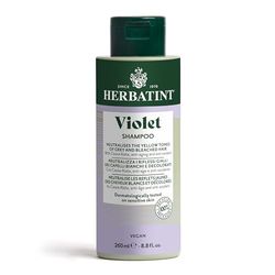 Herbatint Violet Shampoo Antigiallo - 260 ml, Shampoo per Capelli Bianchi o Decolorati, contrasta l’Ingiallimento, Nutre, Protegge e Illumina i Capelli, Vegano