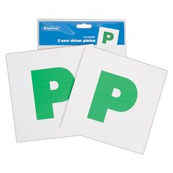 Stephens Voorlopige P-platen stickers groen pak van 2, voor auto, herbruikbaar voor voor- en achterkant van de auto, gebruik P-platen tijdens het rijden zodra de cursist is geslaagd en het rijbewijs