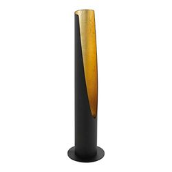 Eglo Candeeiro de mesa Barbotto, candeeiro de mesa de 1 lâmpada, candeeiro de pé de aço, cor preta, dourado, casquilho GU10, Inglinterruptor