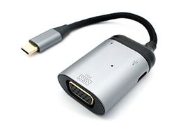 System-S 3-in-1 adapter VGA DB-15 aansluiting & 2X USB 3.1 type C bus naar type C stekker in grijs