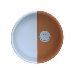 LÄSSIG Ciotola per bambini in silicone/Silicone Bowl Happy Rascals Smile sky blue