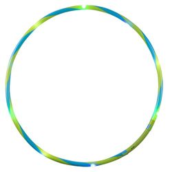 alldoro- Hoop Fun-Pneumatico con 11 LED, Diametro 72 cm, per Sport, Fitness e Ginnastica, con Luce, per Bambini dai 4 Anni in su, per Adulti, Verde/Blu, 63006