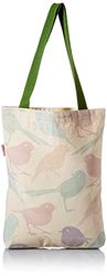 Bonamaison, 100% Algodón Bolso De Mano Impreso, Bolso de la Compra Reutilizable, Bolso De Compras, Ecológico, Plegable, Bolso de Tela de Lona con Asas Verdes, 34X40 Cm - Fabricado en Turquía