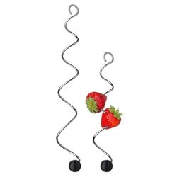 WMF - Espetos em forma de espiral para fruta, cor prata, 2 peças, coleção básica, aço inoxidável polido, 24 x 4 x 4 cm